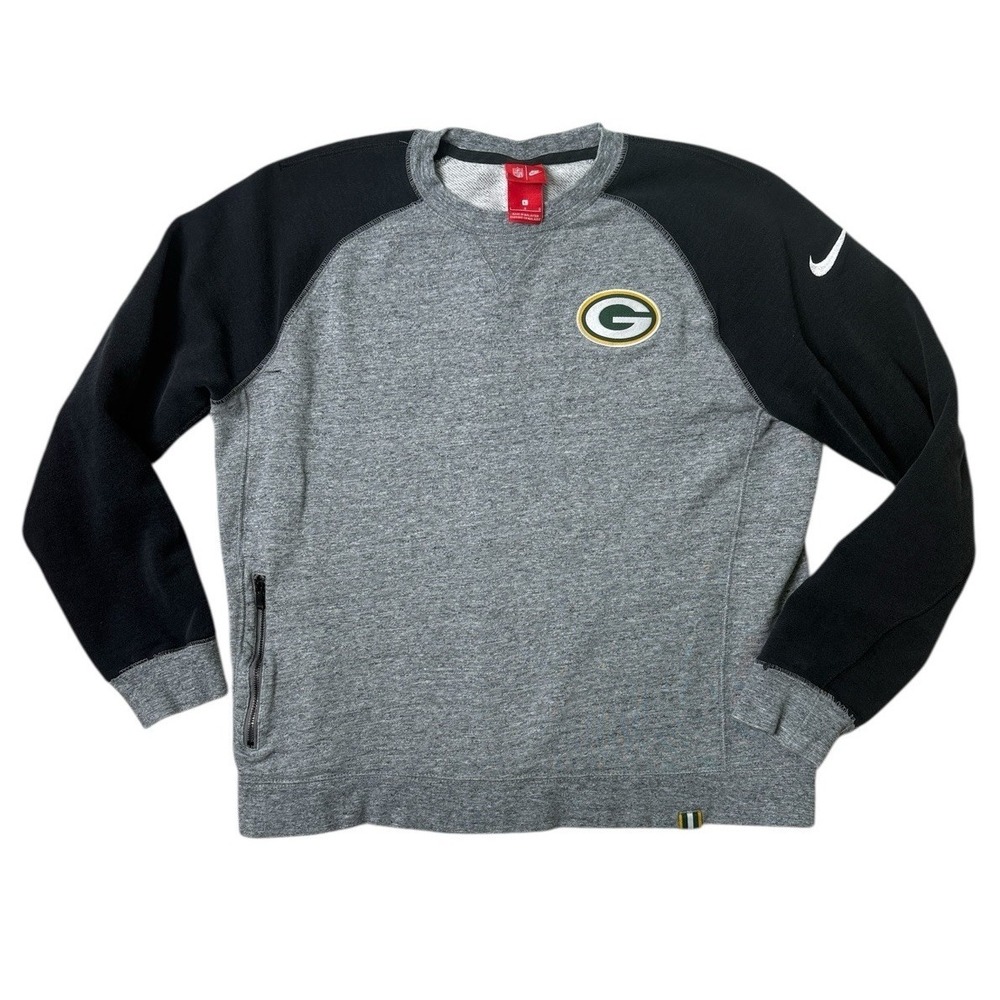 Green Bay Packers Women's Sweatshirt Crewneck Raglan NFL Nike Size Large‎